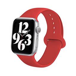 Pulseira de Silicone Flexível 45mm Compatível com Apple Watch 7 (Vermelho)