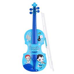 Cigooxm Crianças Pequeno Violino com Arco de Violino Divertido Instrumentos Musicais Educacionais Brinquedo Violino Eletrônico para Crianças Crianças Meninos e Meninas Azul