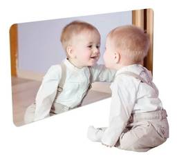 Espelho Acrílico Quarto Do Bebê Neném Montessoriano 60x40 Cm