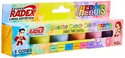 Tinta Guache 015ml 6 Cores Candy Color - Caixa com 6 cores, Radex, 7897, Multicolor
