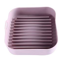 DOITOOL Panela de silicone Air Fryer, substituição de forros de papel, 20 x 20 cm, cesta quadrada de silicone para fritadeira a ar, reutilizável, segura para alimentos, acessórios de forno, reutilizável para fritadeira a ar e micro-ondas (rosa)