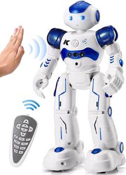 Brinquedos de robô RC para crianças, gestos & Robô inteligente de controle remoto programável com sensor para idade 3 4 5 6 7 8 anos meninos meninas presente(Azul)