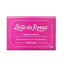 Leite Rosas Sabonete Barra Trad 90G, Leite de Rosa, Leite de Rosas, Branco