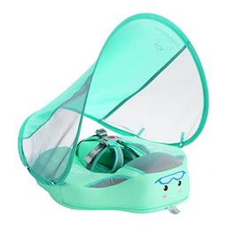 mewmewcat Flutuador não inflável para bebês com canopy infantil deitado para natação e piscina para bebês de 3 a 24 meses,nadar flutuador