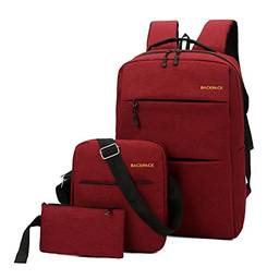 Mochila masculina, mochila de viagem, Backpack Laptop, com três peças, adequada para e Computador portátil