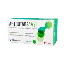 Suplemento Artrotabs Avert para Cães e Gatos 30 Comprimidos Avert Para Todas As Fases,