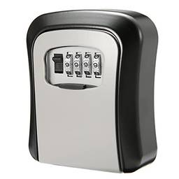 mewmewcat Caixa de chaves para montagem em parede de liga de alumínio Combinação de 4 dígitos com senha de porta-chaves, caixa de armazenamento, caixa de segurança