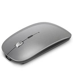 Mouse Bluetooth Sem Fio Com Roda De Metal Recarregável, Mouse Bluetooth Recarregável Para Laptop IPad Pro IPad Air MacBook Pro MacBook Air Mouse Sem Fio Para Laptop Mac MacBook Chromebook Win8 / 10. (cinza)