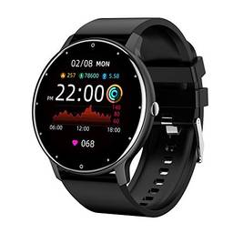 SmartwatchRelógio inteligente masculino feminino, monitor de sono de frequência cardíaca, pulseira esportiva à prova d'água, suporte IOS Android/Phone-ZL02D(ROSA) (preto)