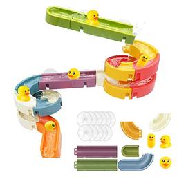 Brinquedos de banho trilhas de bolas de água para crianças para banheira de parede brinquedo slide para crianças 3 4 5 6 anos 37 peças DIY desmontar conjunto chuveiro presente para crianças
