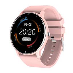 SmartwatchRelógio inteligente masculino feminino, monitor de sono de frequência cardíaca, pulseira esportiva à prova d'água, suporte IOS Android/Phone-ZL02D(ROSA) (cor-de-rosa)