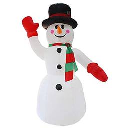 8 ft natal inflável boneco de neve decoração casa decorações quintal luzes led ao ar livre enfeites de natal festa de ano novo loja quintal decoração de jardim POPQ