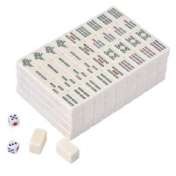 CIADAZ Conjunto portátil de Mahjong de tamanho pequeno de 30 mm para viagem, kit de jogos tradicionais chineses, acessórios de entretenimento interno