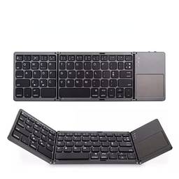 Mini teclado de dobramento touchpad bluetooth 3.0 teclado sem fio dobrável para windows, android, ios tablet ipad telefone (Preto)