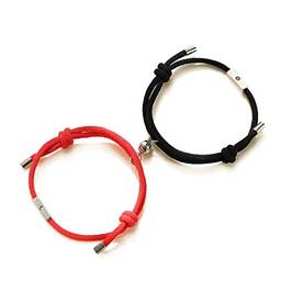angwang Conjunto de 2 pulseiras magnéticas para amantes do sol e da lua, joia moderna para amigos e casais.