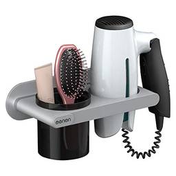 Bozony Menen suporte para secador de cabelo montado na parede secador de cabelo rack com organizador copo rack de armazenamento para banheiro barbearia banheiro