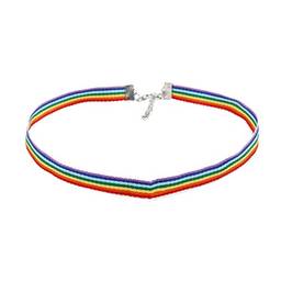 Holibanna Gargantilha de arco-íris com orgulho gay, colar de corrente colorida, presente homossexual para lésbicas LGBT (contas de estilo) 44X1cm