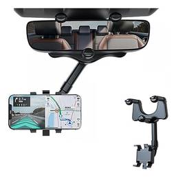 Suporte Para Celulares Telefones de Carro Encaixe Retrovisor 360 Giratório e Retrátil Veicular Espelho Retrovisor Ajuste de Rotação de 360