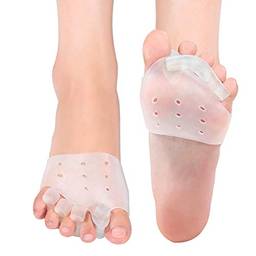 Almofadas para metatarso, separadores flexíveis e macios para os dedos do pé, gel de silicone confortável para mulher