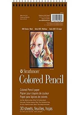 Strathmore Bloco de lápis de cor série 400, encadernado com fio de 15 x 20 cm, 30 folhas