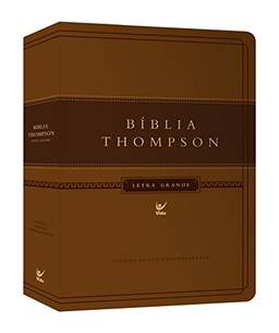 Bíblia Thompson AEC Letra Grande CP luxo marrom claro e escuro.