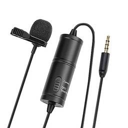 Microfone de Lapela Profissional Com Cabo 6 Metros Para Celular P2 e Instrumentos P10 com Presilha para Camisa