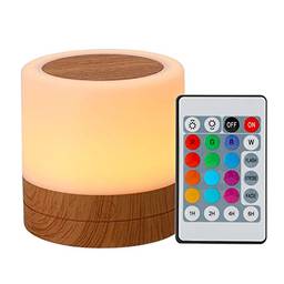 CIADAZ Leds de mesa coloridos luz noturna quarto cabeceira USB tocante RGB abajur com controle remoto