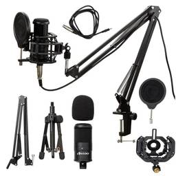 Kit Microfone Condensador XLR/P2 VEDO BM800 PRO Estúdio Profissional (Microfone XLR)