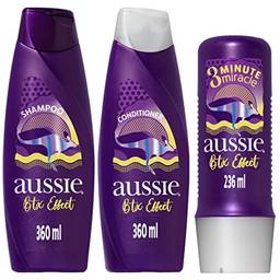 Shampoo Aussie Botox Effect Fios Nutridos e Alinhados 360ml + Condicionador Aussie Botox Effect Fios Nutridos e Alinhados 360ml + 3MM Aussie Botox Effect Fios Nutridos e Alinhados 236ml