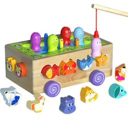 Montessori Multifuncional Carro de Brinquedo de Pomar Brinquedos Educativos de Madeira para 1 Anos de Idade Meninos e Meninas Montessori Tamanho Classificação & Jogo de quebra-cabeça contando para