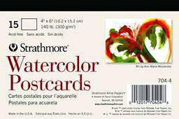Strathmore 15 cartões postais em aquarela em branco (embalagem pode variar)
