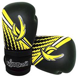 Luvas de Kick Boxe Thai Injetada - Athrox - Amarela - 10 Oz