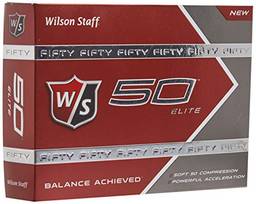 Bolas de golfe Wilson Golf Staff Fifty Elite, uma dúzia, branco - WGWP17002
