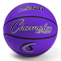 Champion Sports – Bolas de basquete de náilon com capa de borracha resistente oficial, Oficial (Tamanho 7-74,34 cm - 29,5 polegadas), Roxa, Size 7