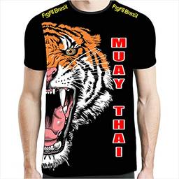 Fight Brasil Camisa Camiseta Muay Thai Tiger Elite One - Fb-2031 - Preta - P
