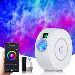 Star Projector, Galaxy Light for Bedroom, Smart APP Voice Control Nebula Projector, compatível com Alexa & Google Home, estrelas de nuvem giratórias e ajustáveis, cenas DIY?LIANLI(Round)