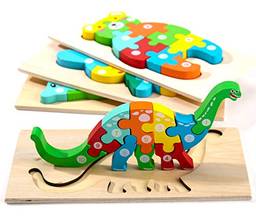 Quebra-cabeças de madeira para crianças de 2 a 4 anos | Brinquedos Montessori para Crianças de 2 Anos | Quebra-cabeças de madeira para crianças de 2 a 4 anos | Pacote de 4 brinquedos de quebra-cabeça