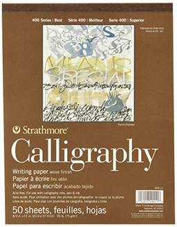 Strathmore STR- Bloco de caligrafia encadernado com fita de 50 folhas, 21,5 x 28 cm