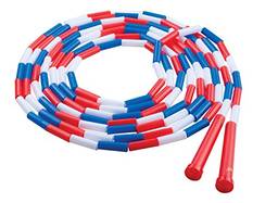Champion Sports Corda de pular segmentada de plástico, vermelho/branco/azul, 4,9 m