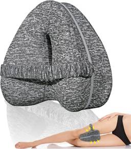Travesseiro de joelho de atualização LIANLI para dormentes laterais com alça elástica, travesseiro de perna de espuma viscoelástica, ideal para alinhamento da coluna, alívio de dores nos quadris, cost