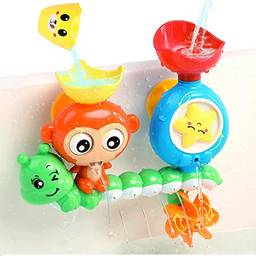 Brinquedos de banho para crianças de 1 a 2 anos de idade menina menino, pré-escola recém-nascido brinquedos de água para banheira, brinquedo infantil multicolorido interativo durável, adorável lagarta