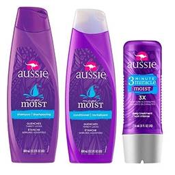 Aussie Kit Shampoo + Condicionador 400 ml Moist + Miracle 236 ml