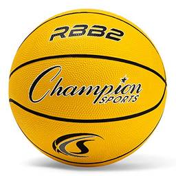 Champion Sports – Bolas de basquete de náilon com capa de borracha resistente oficial, Júnior (Tamanho 5-70 cm), Amarelo