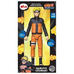 Elka Boneco Naruto Uzumaki - Naruto Shippuden, Boneco laranja c/preto cabelo amarelo