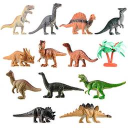 Toyvian 12 Peças Mini Dinossauros Conjunto de Brinquedos de Brinquedo Realista Dinossauros Dinossauros Coloridos Dinossauros Ornamentos Dinossauros Plásticos Miniaturos para Crianças E
