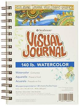 Strathmore 460-55 400 Series Jornal Visual Aquarela, 63 kg Prensa Fria, 14 x 20 cm, 22 folhas, branco