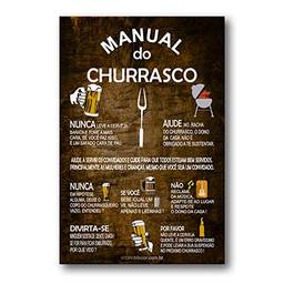 Placa Decorativa Manual do Churrasco 20x30 cm