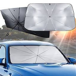 BMNK Guarda-sol para para-brisa de carro – Protetor solar de carro para para-brisa, guarda-chuva dobrável para carro, protege o veículo contra raios UV do sol e do calor pequeno