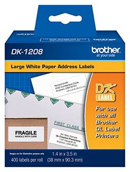 Etiquetas de papel para impressoras Brother QL de corte de matriz Brother Original DK-1208, branco