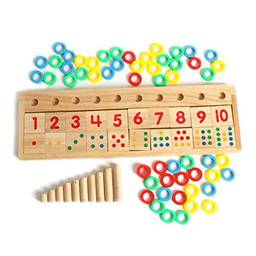 mewmewcat Tabuleiro de jogo matemático de madeira Número quebra-cabeça classificando brinquedos Montessori Ferramentas de aprendizagem educacional precoce para crianças pré-escolares Educação